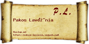 Pakos Lavínia névjegykártya